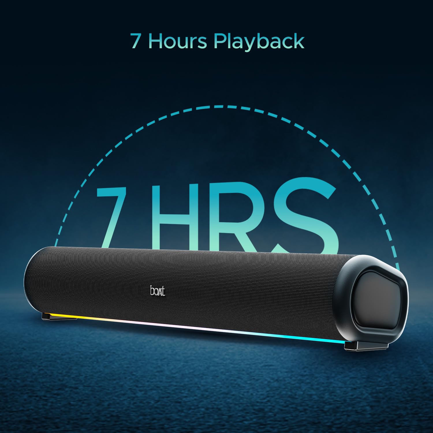 Boat Aavante Bar 950 Bluetooth Soundbar w/ 40W Signature Sound, RGB LEDs, Dual Passive Radiators, 7H Playback, TWS, Mic, BT v5.3, TF Card, AUX Port (Premium Black)