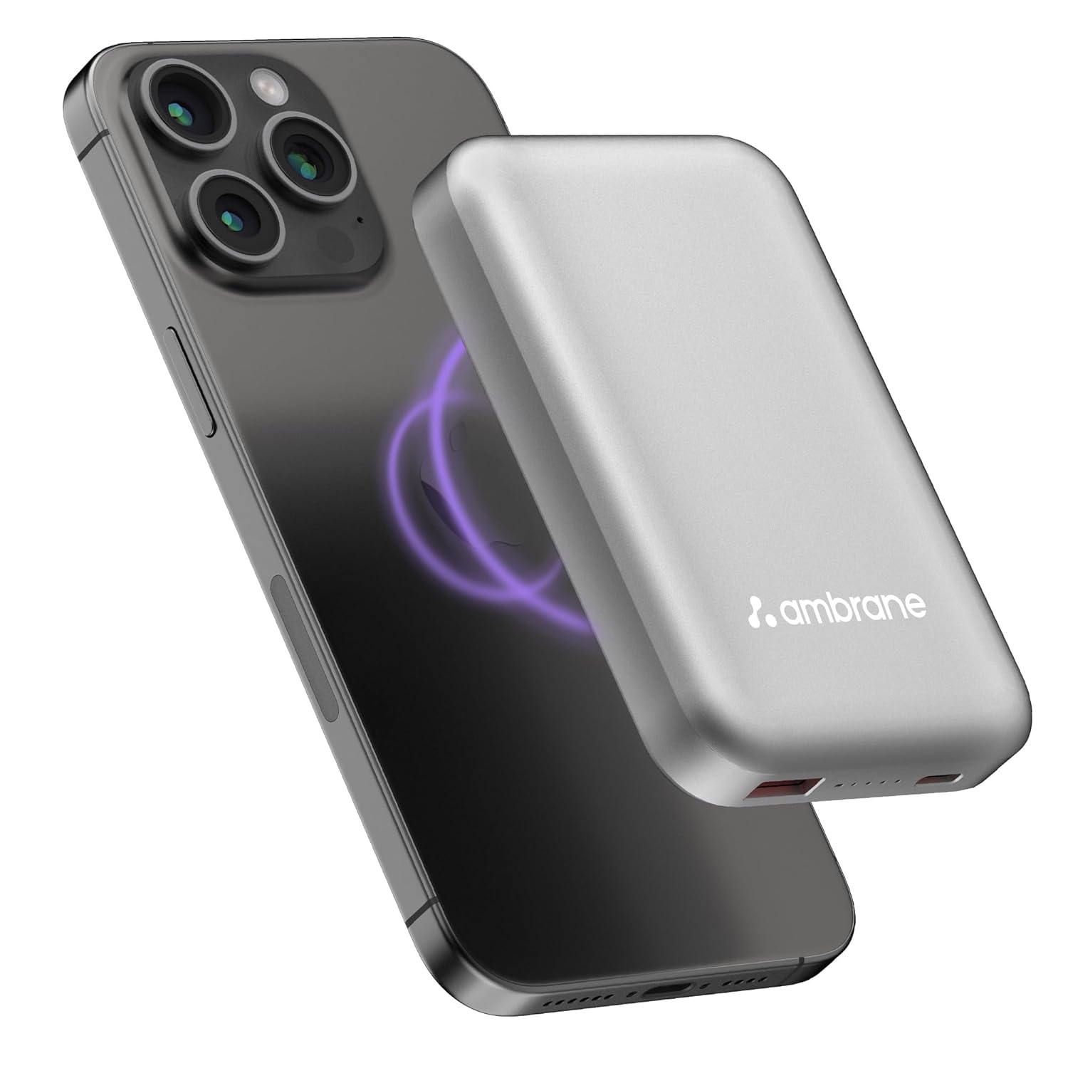 Ambrane Magsafe Wireless 10000mAh Fast Charging USB Type-C Input Power Bank