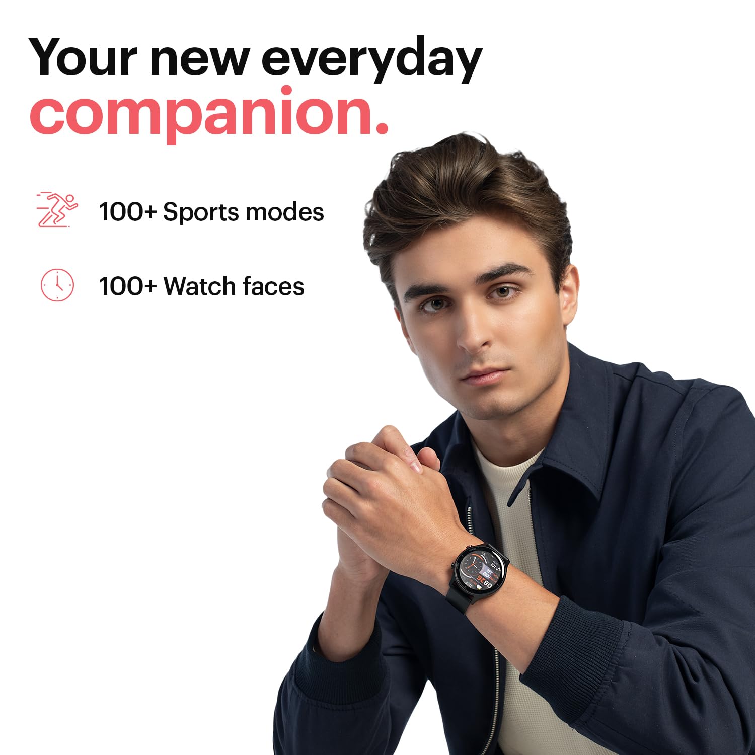 Noise Twist Smart Watch | Bluetooth Calling, 1.38" TFT Display, 7-Day Battery, 100+ Watch Faces, IP68, Health Suite (Jet Black)