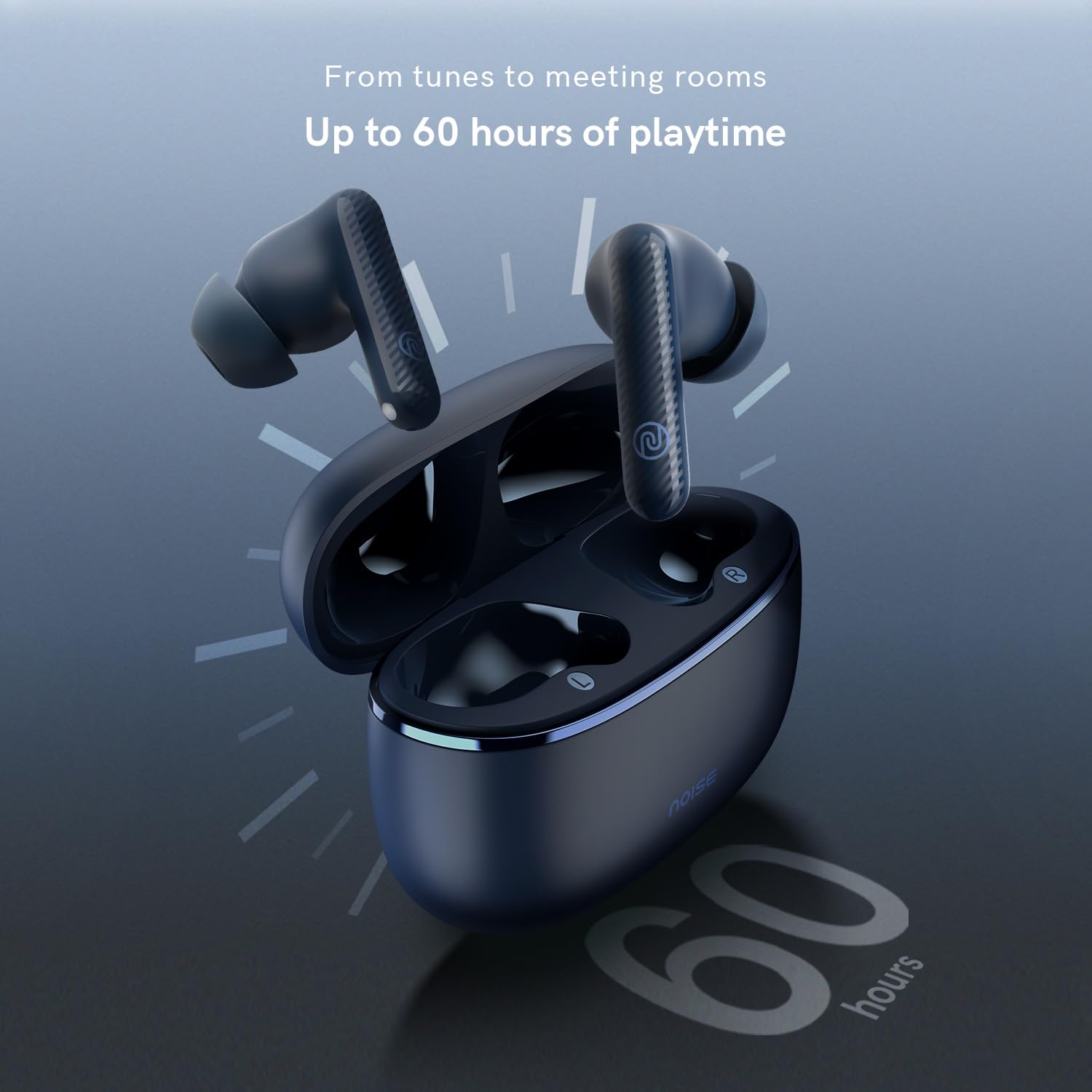 Noise Aura Buds in-Ear Truly Wireless Earbuds with 60H of Playtime, Quad Mic with ENC, Dual Device Pairing, Instacharge(10 min=150 min),12mm Polymer Composite Driver, BT v5.3(Aura Blue)