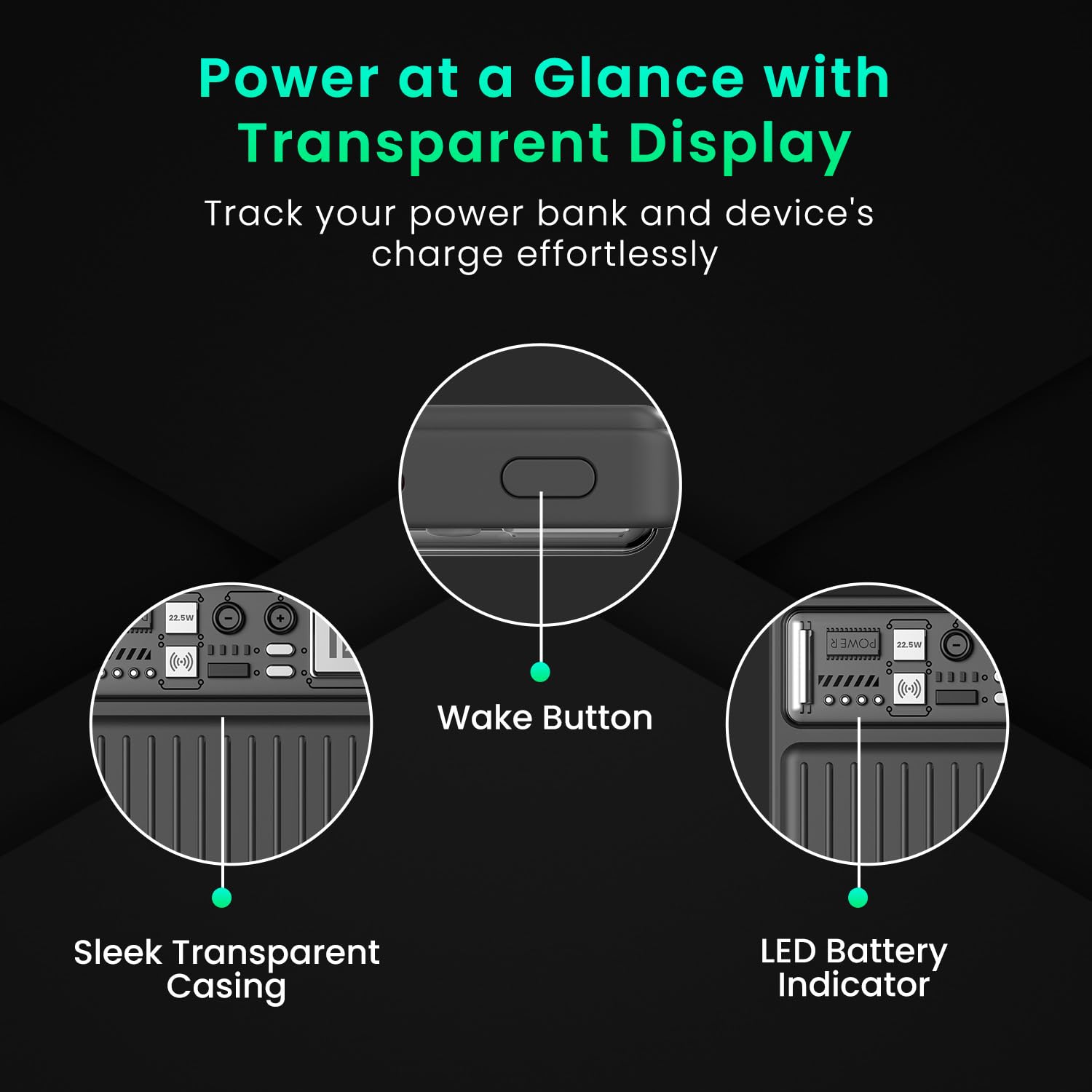 Portronics Luxcell Wireless Mini 10k 10000mAh 15W Magnetic Wireless Fast Charging Nano Power Bank