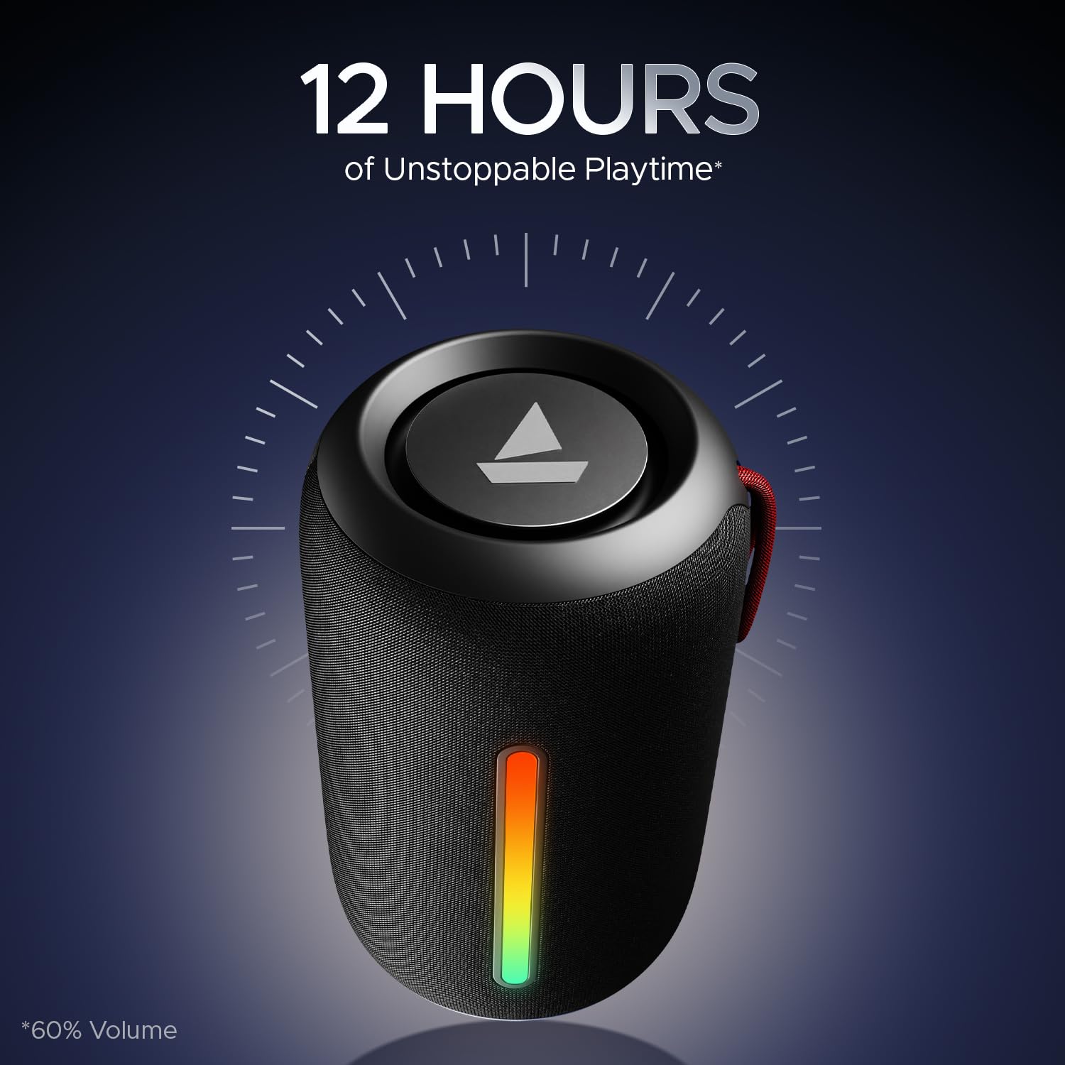 boAt Stone 352 Pro/Stone 358 Pro w/ 14W Signature Sound, 12H Playback, RGB LEDs, TWS, BTv5.3, AUX, IPX5 & Type-C Bluetooth Speaker (Raging Black)