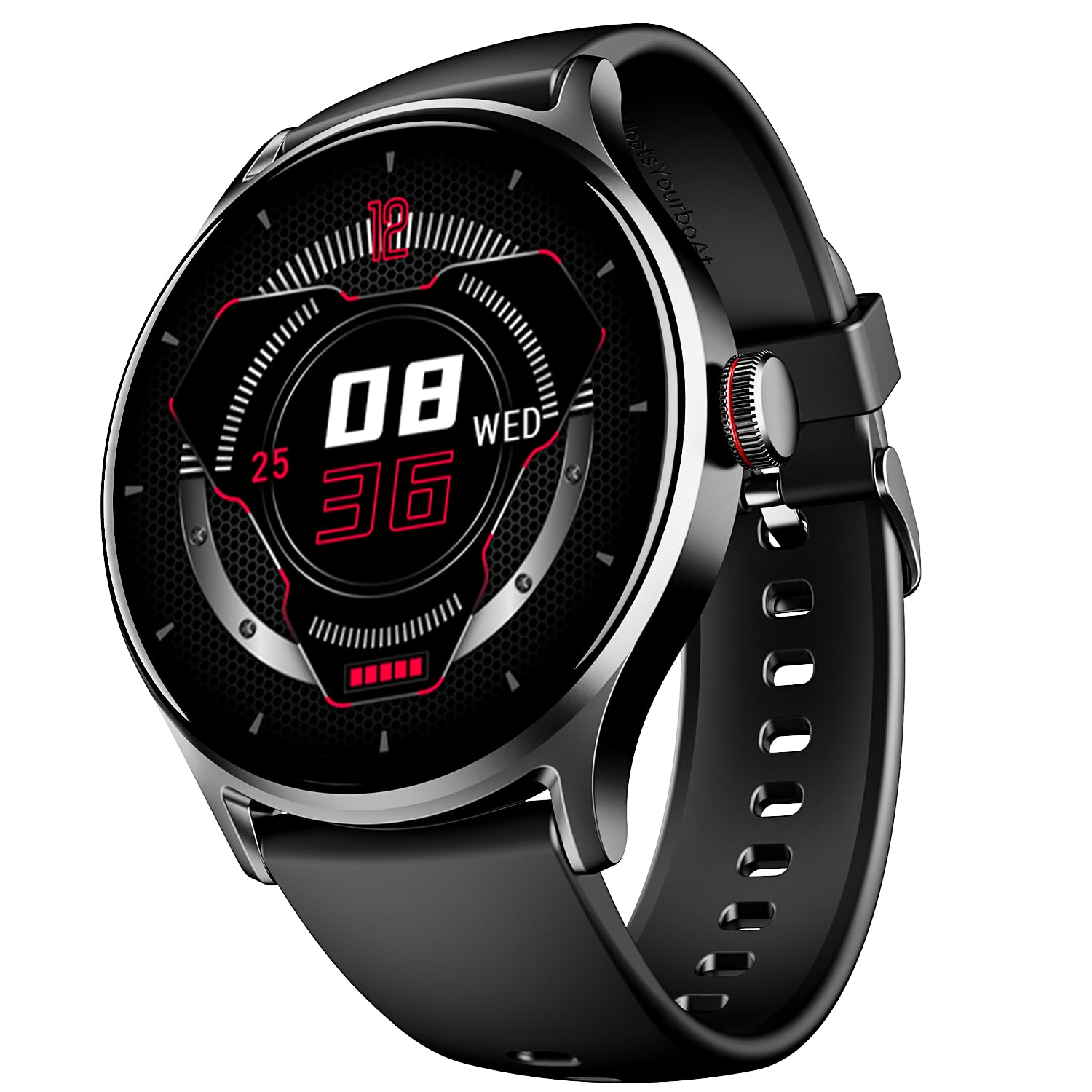 boAt Lunar Vista w/ 1.52" (3.8 cm) HD Display, Advanced Bluetooth Calling, Functional Crown, 100+ Sports Mode, Always on Display, Heart Rate & SpO2 Monitoring, Smart Watch for Men & Women (Active black)